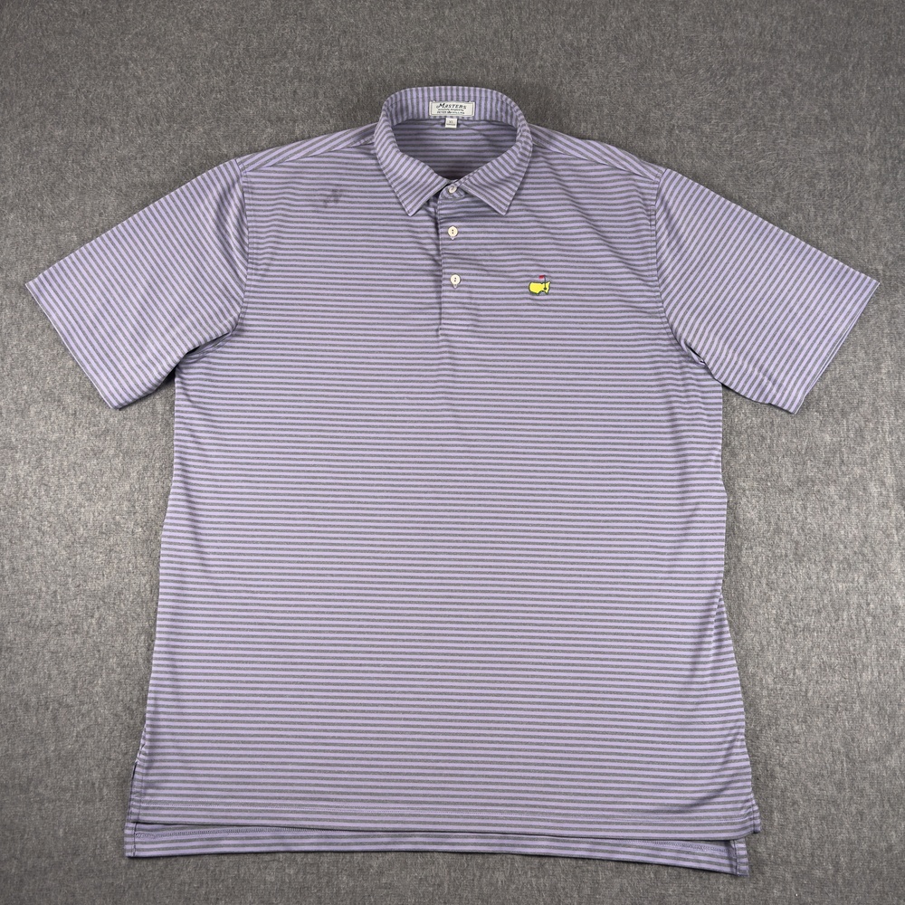 Masters Polo Shirt Mens XL Purple Stripe Golf Augusta National Peter Millar
